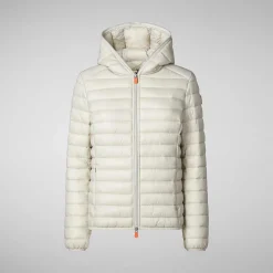 Piumini Animal-Free^Save The Duck Piumino Animal Free Con Cappuccio Donna Daisy Beige Chiaro