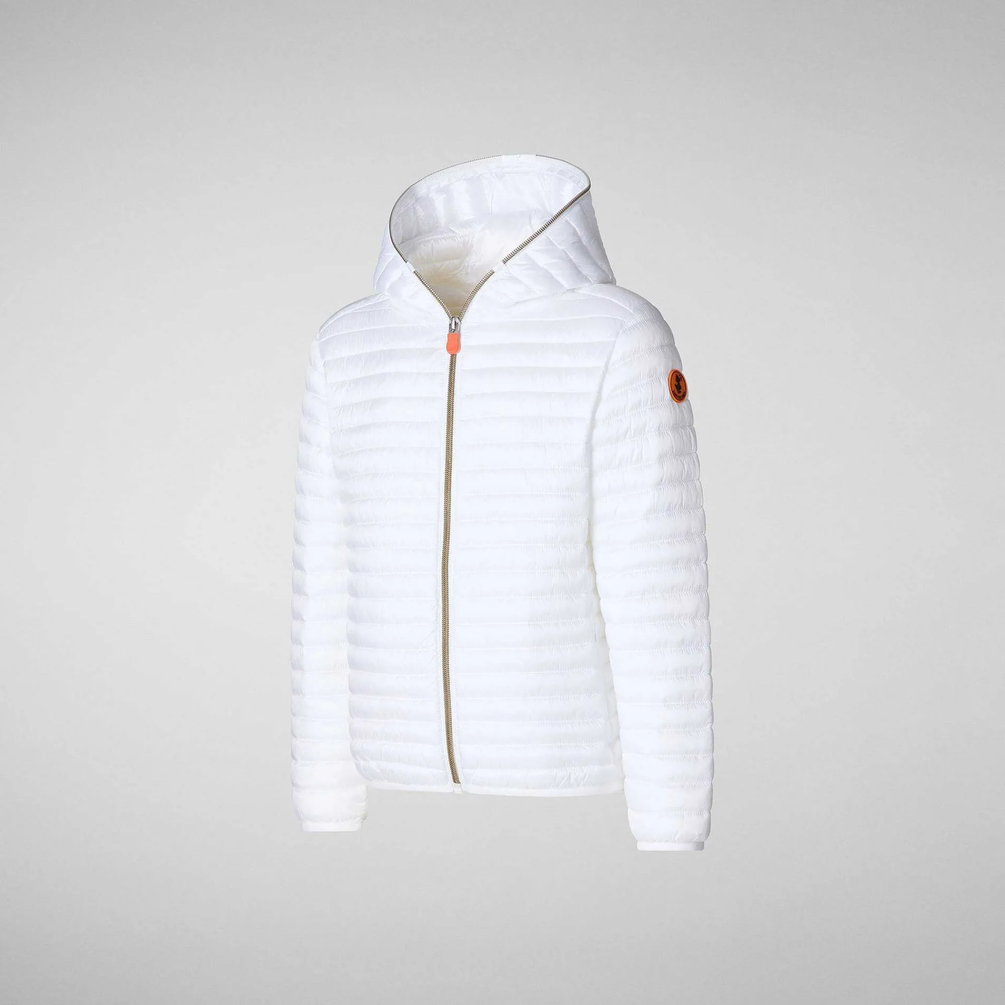 Piumini Animal-Free^Save The Duck Piumino Animal Free Con Cappuccio Bambina Rosy Bianco