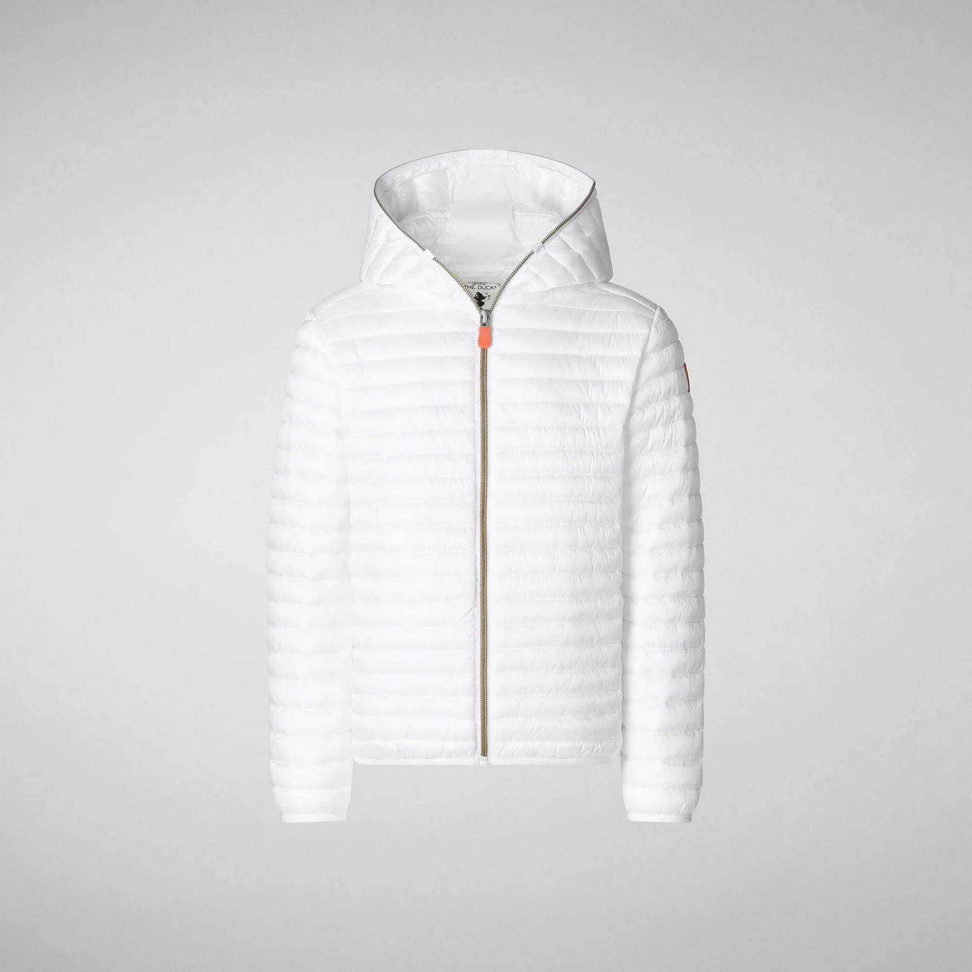 Piumini Animal-Free^Save The Duck Piumino Animal Free Con Cappuccio Bambina Rosy Bianco
