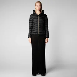 Piumini Animal-Free^Save The Duck Piumino Animal Free Con Cappuccio Donna Alexis Nero