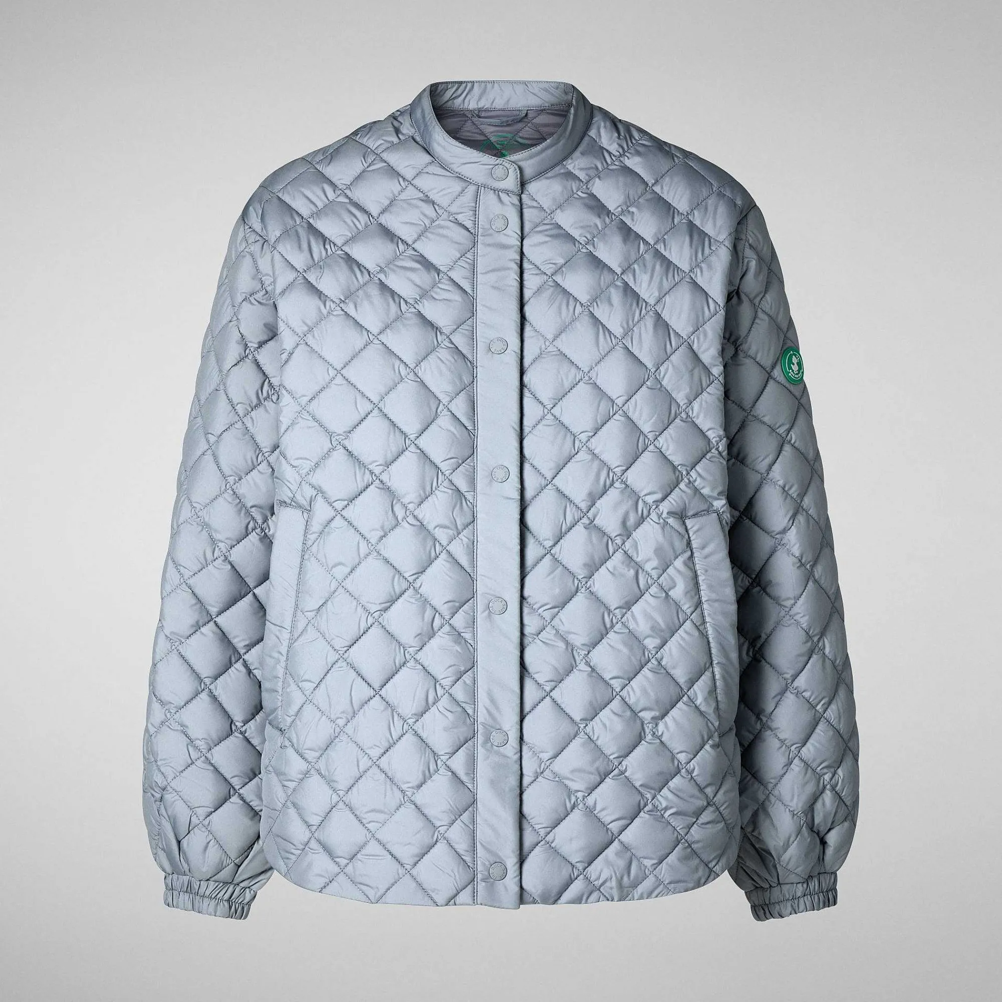Piumini Animal-Free^Save The Duck Piumino Animal Free Donna Vesper Grigio Ardesia Chiaro