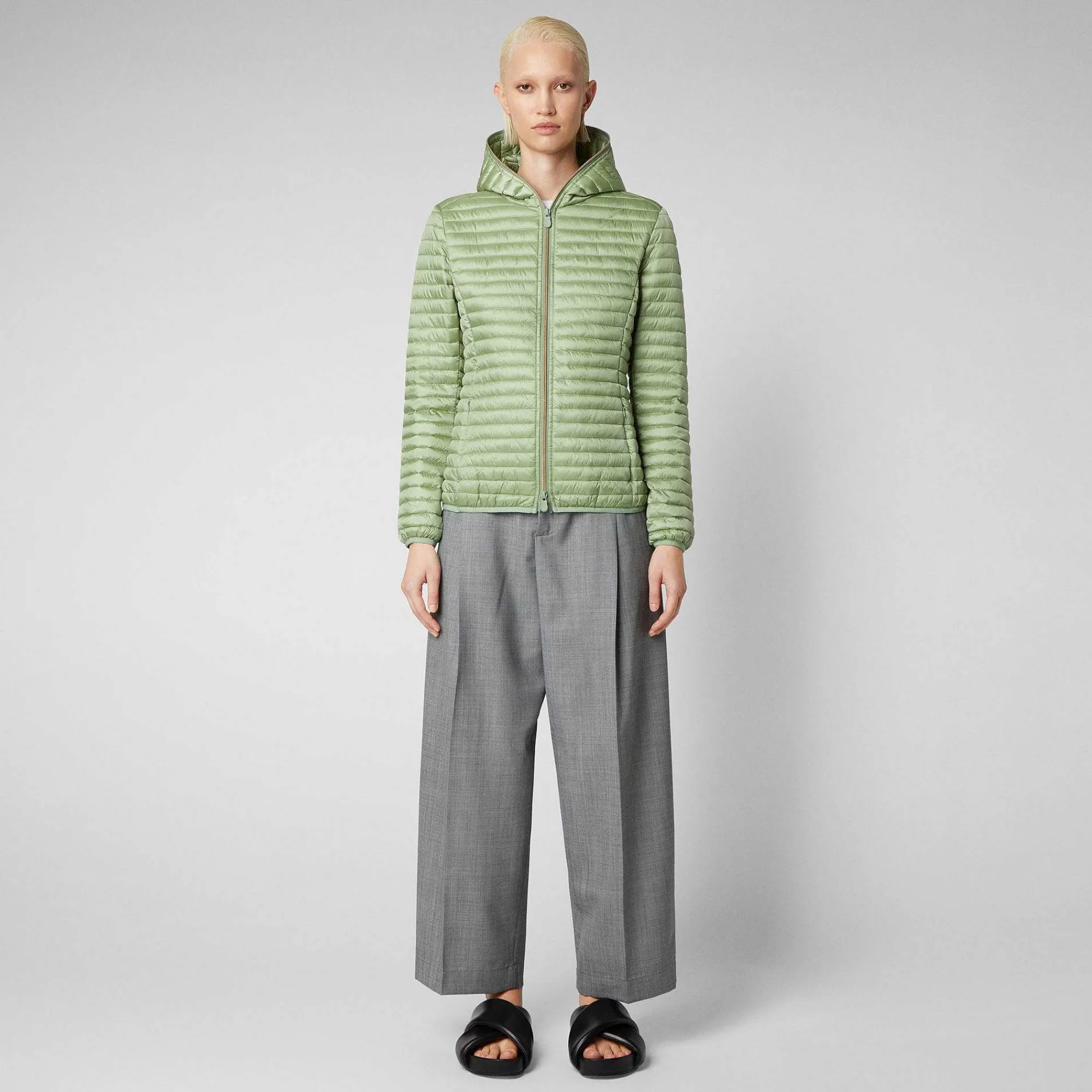 Piumini Animal-Free^Save The Duck Piumino Animal Free Donna Alexa Verde Menta