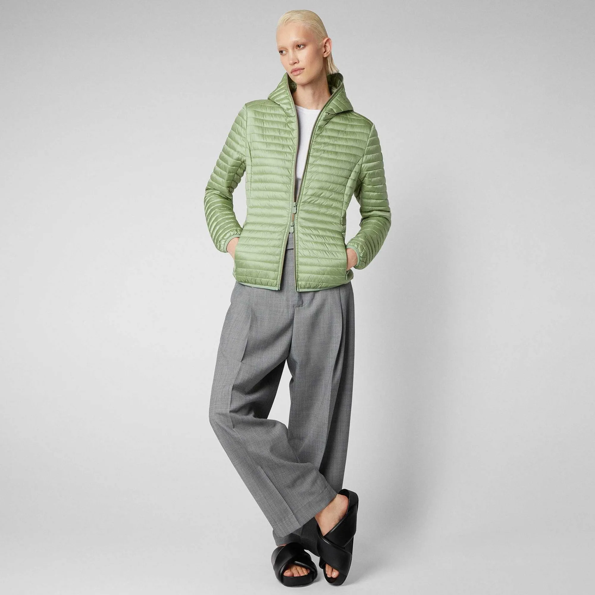 Piumini Animal-Free^Save The Duck Piumino Animal Free Donna Alexa Verde Menta