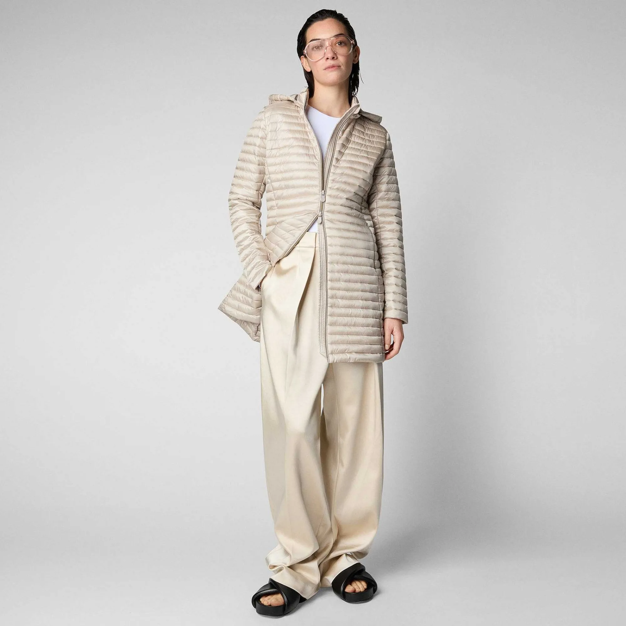 Piumini Animal-Free^Save The Duck Piumino Animal Free Donna Megs Beige Sabbia