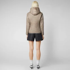 Piumini Animal-Free^Save The Duck Piumino Animal Free Donna Alexa Grigio Perla