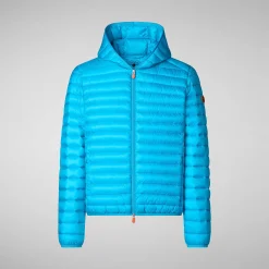 Piumini Animal-Free^Save The Duck Piumino Animal Free Uomo Helios Azzurro Fluo