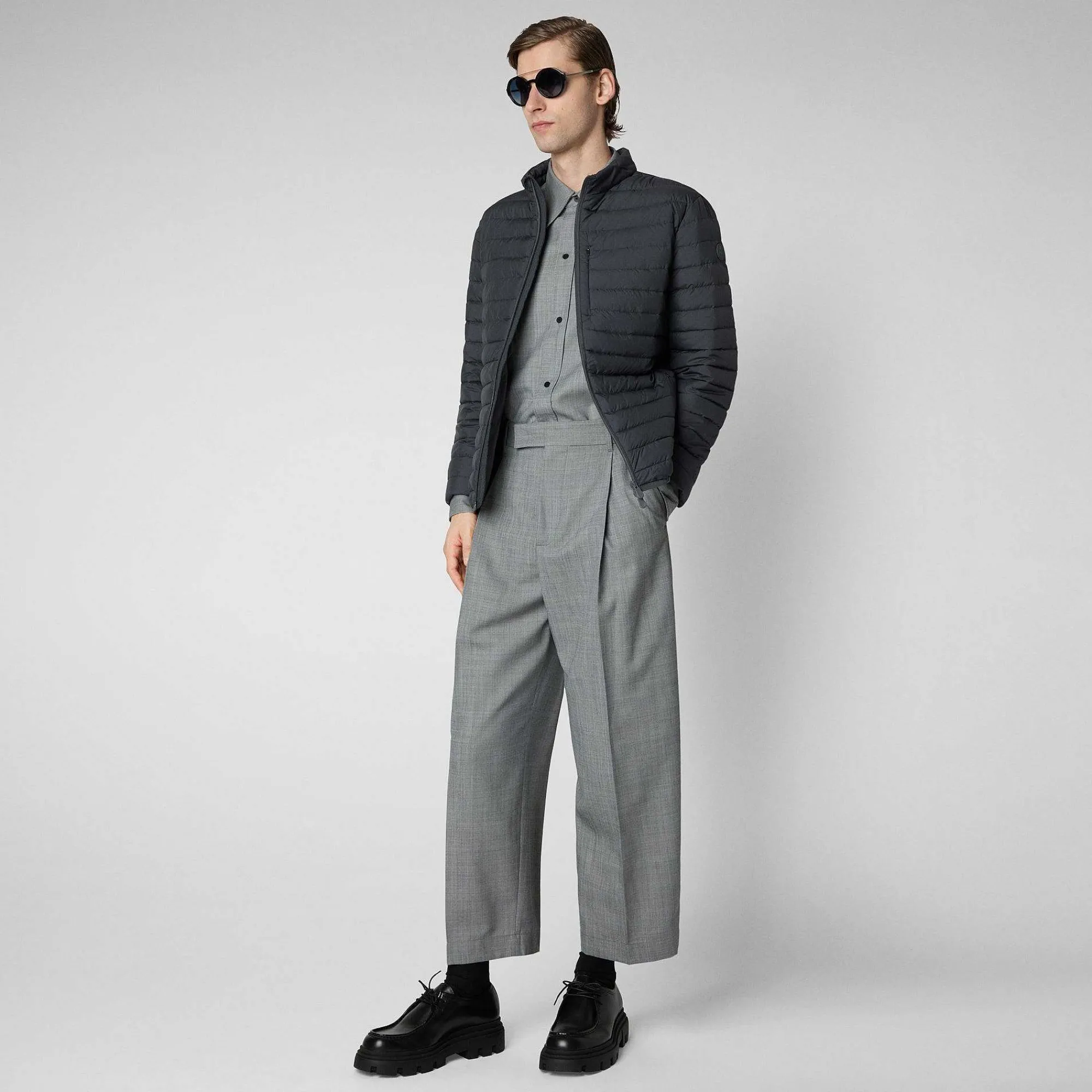 Piumini Animal-Free^Save The Duck Piumino Animal Free Uomo Cole Grigio Tempesta