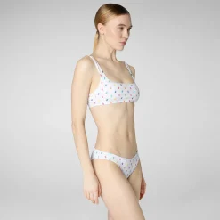 Costumi Da Bagno^Save The Duck Slip Bikini Donna Zeva Stampa Rainbow Ducks Su Fondo Bianco