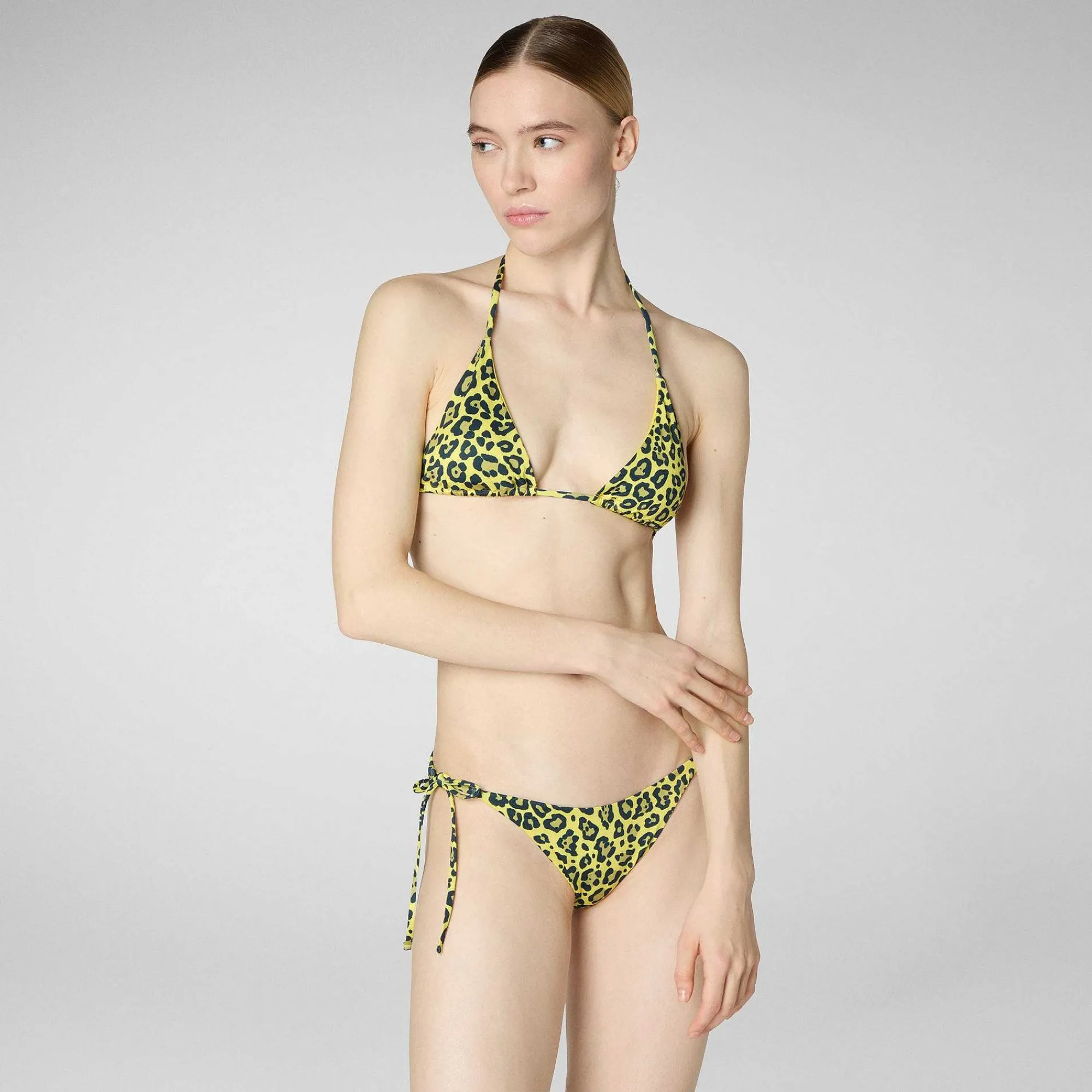 Costumi Da Bagno^Save The Duck Top Bikini A Triangolo Donna Xara Stampa Giallo Leopard