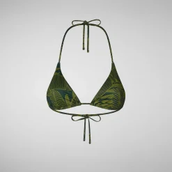 Costumi Da Bagno^Save The Duck Top Bikini A Triangolo Donna Xara Stampa Palme Su Fondo Verde