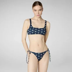 Costumi Da Bagno^Save The Duck Top Bikini Donna Uliana Stampa Stelle Marine Stampa Stelle Marine Su Fondo Blu Navy