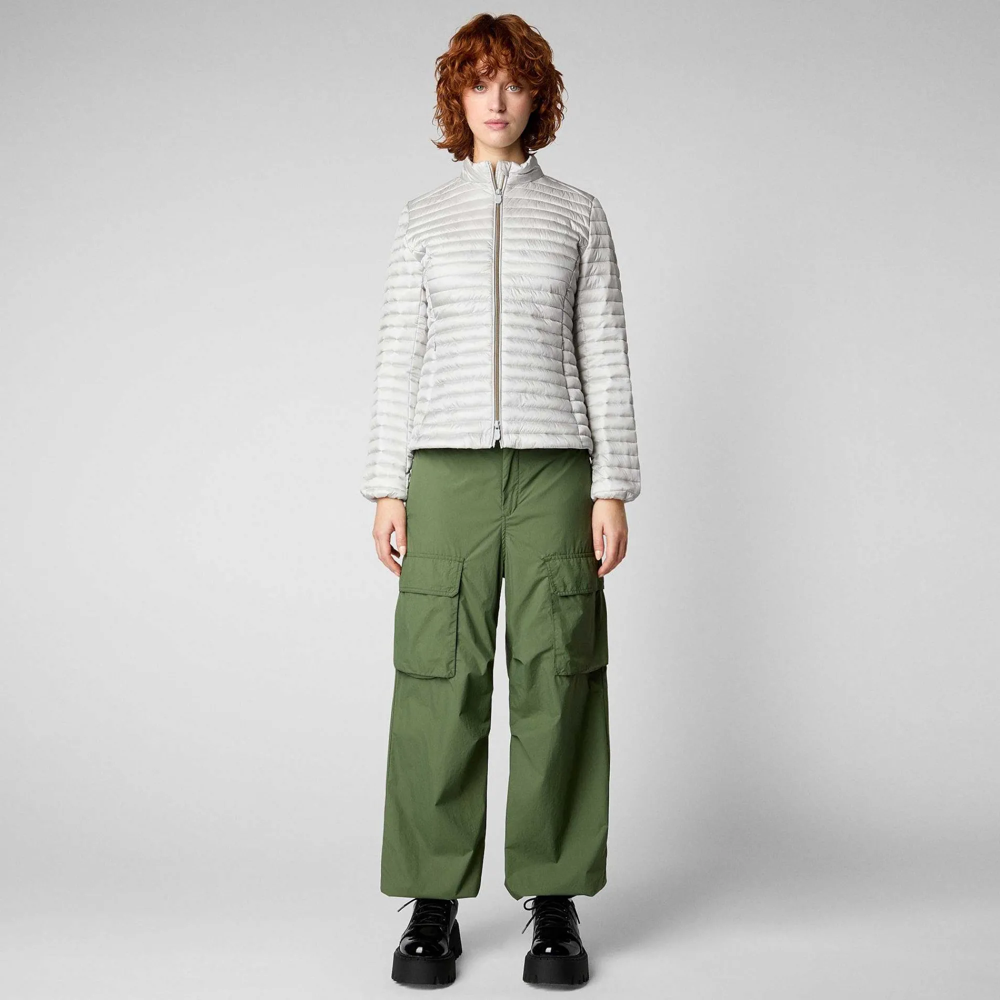 Piumini Animal-Free^Save The Duck Woman'S Animal Puffer Andreina Grigio Nebbia